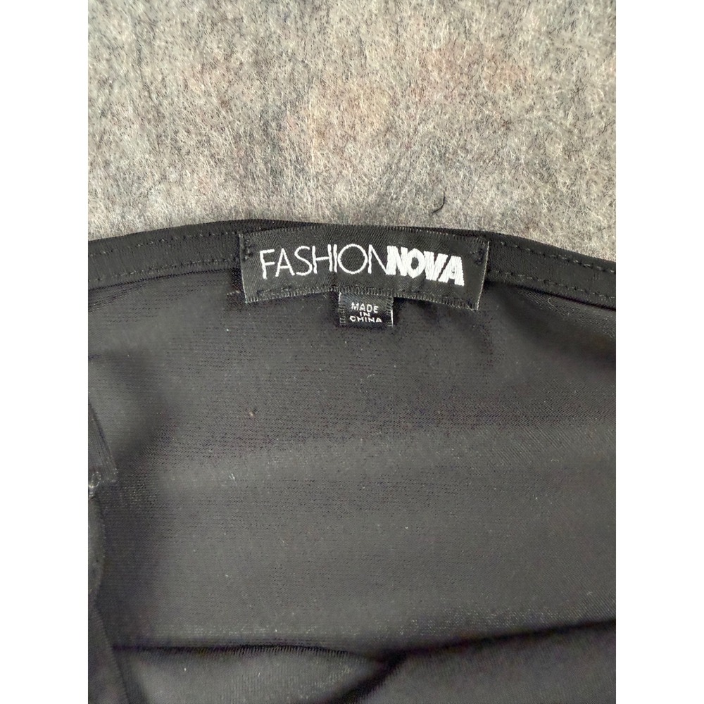 Fashion Nova Womens Black Spaghetti Strap Maxi Dress Side Slit Size Large - Picture 8 of 9